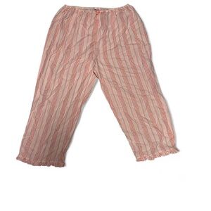 Victoria Secret Light Pink Striped Cotton Lounge Pants